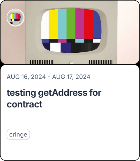 testing getAddress for contract