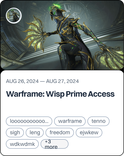 Warframe: Wisp Prime Access