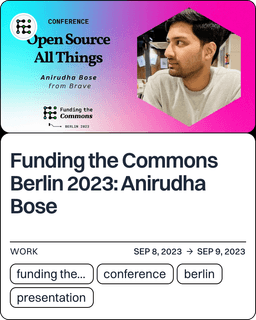 Funding the Commons Berlin 2023: Anirudha Bose