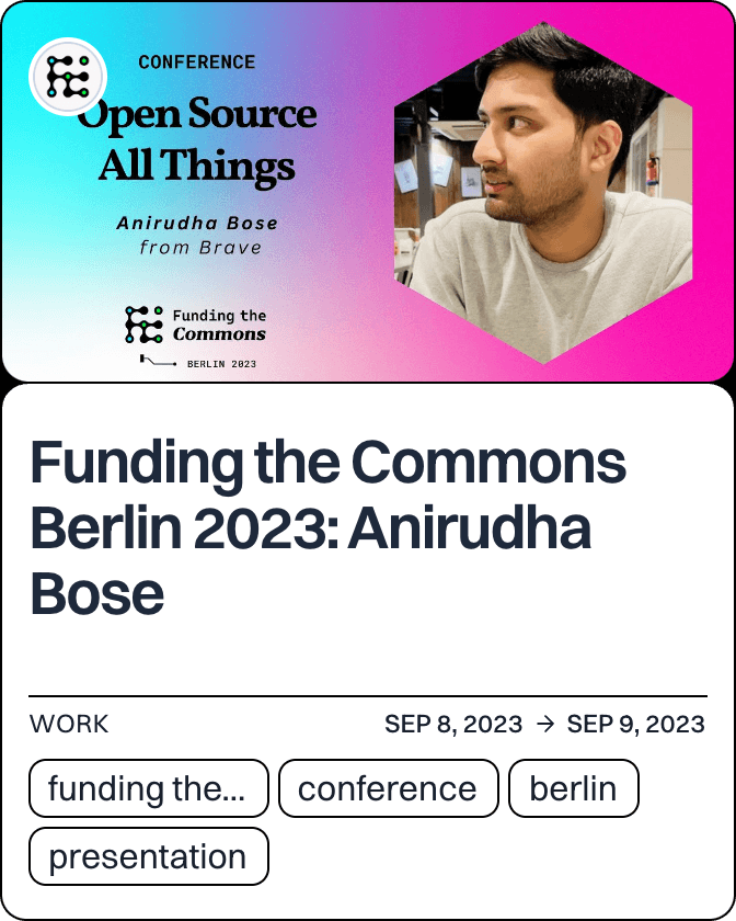 Funding the Commons Berlin 2023: Anirudha Bose