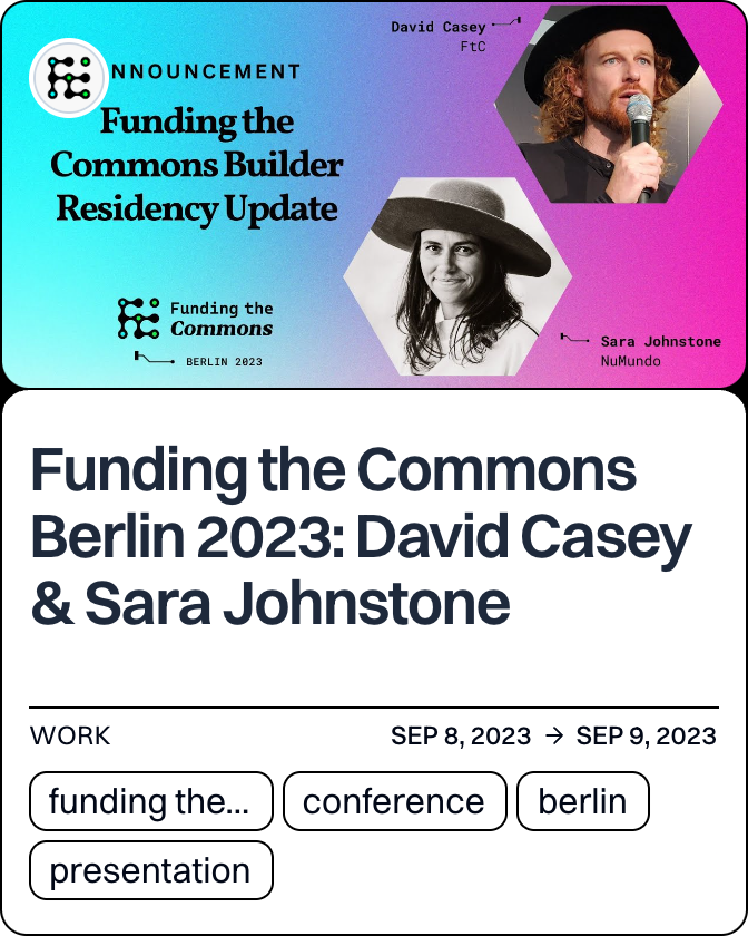 Funding the Commons Berlin 2023: David Casey & Sara Johnstone