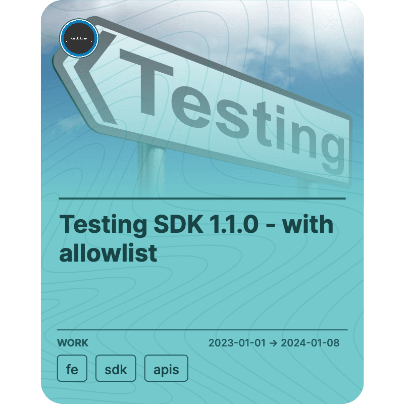 Testing SDK 1.1.0 - with allowlist