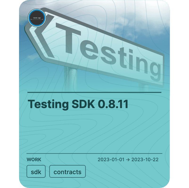 Testing SDK 0.8.11