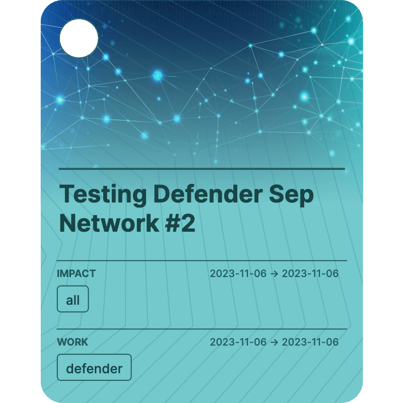 Testing Defender Sep Network #2