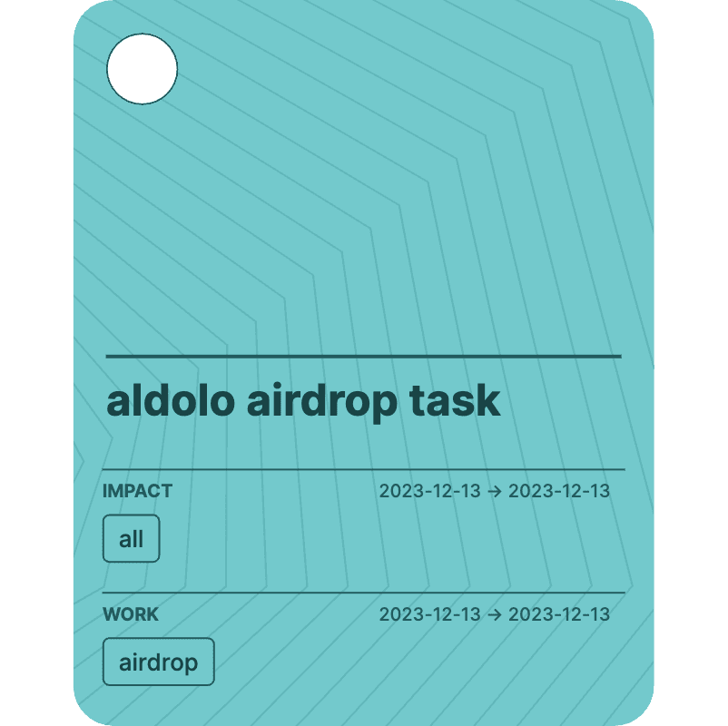 aldolo airdrop task