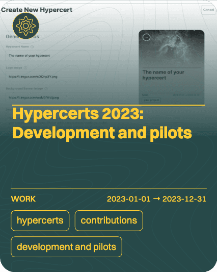 Hypercerts 2023: Development and pilots