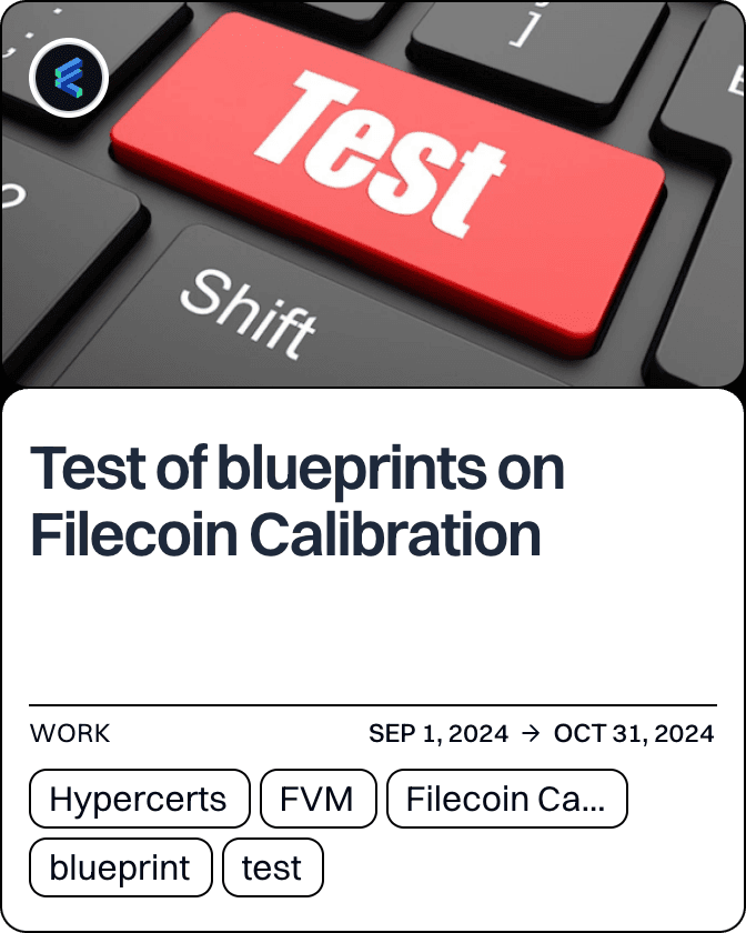 Test of blueprints on Filecoin Calibration