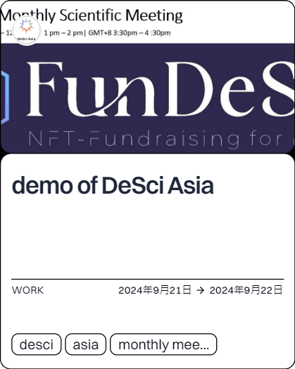 demo of DeSci Asia